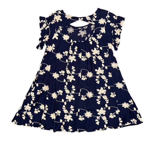 Altar'd State Navy W/Ivory Embroidered Boho Festival Dress - SIZE S - Picture 8 of 8